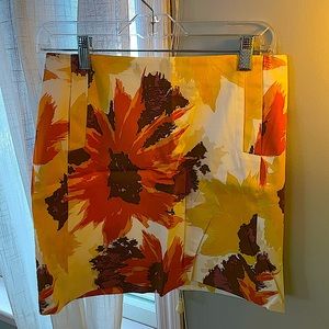 J. Crew Sunflower Stretch Skirt with Pockets